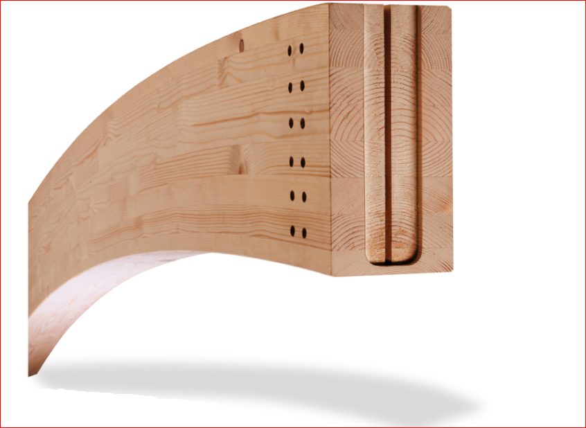 Curved glulam beam